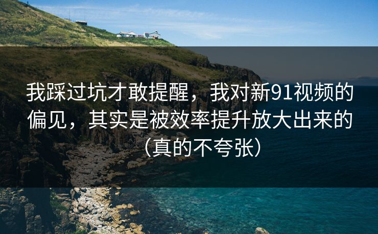 我踩过坑才敢提醒，我对新91视频的偏见，其实是被效率提升放大出来的（真的不夸张）